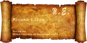 Micska Eliza névjegykártya
